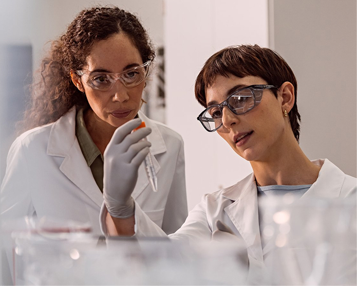 scientists in lab library prep