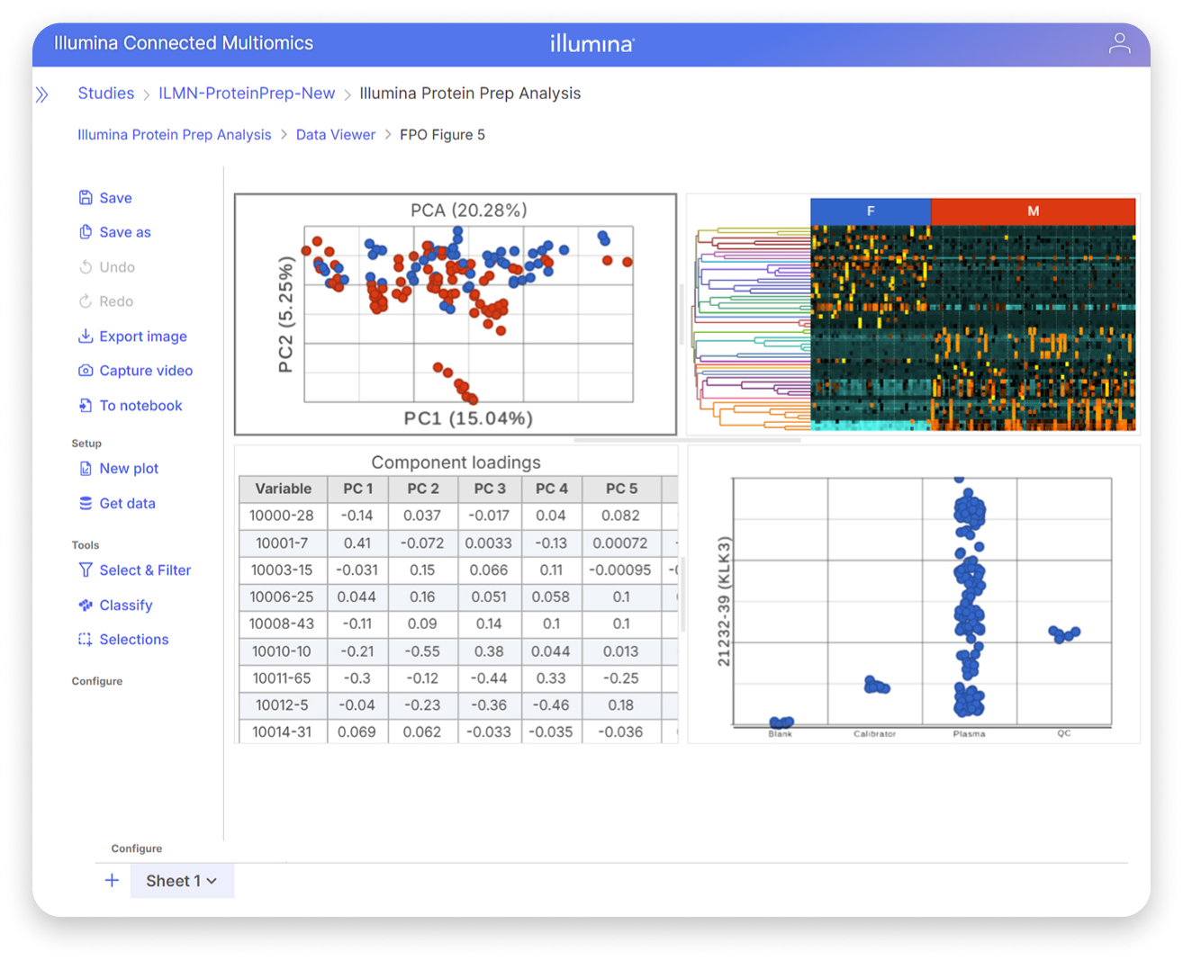 Preview of Illumina Connected Multiomics interface